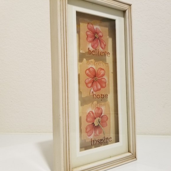 Vintage Wooden Framed Flowers Wall Decor, Flower Wood Frame Wall Art Decor - Picture 4 of 10